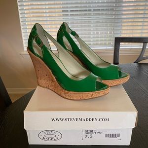 Green Steve Madden Wedges